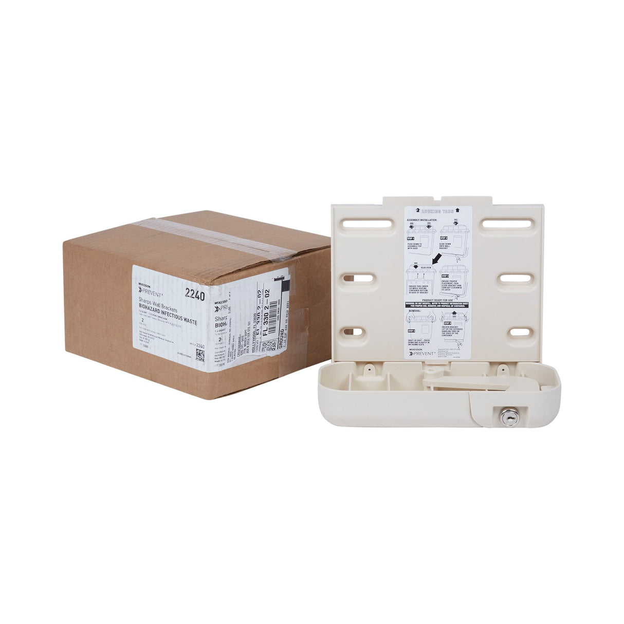 Sharps Container Bracket McKesson Prevent® Plastic Wall Mount Locking - BeHope