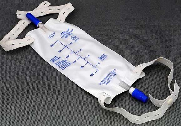 Urinary Leg Bag AMSure® Anti-Reflux Valve Sterile 900 mL Vinyl - BeHope