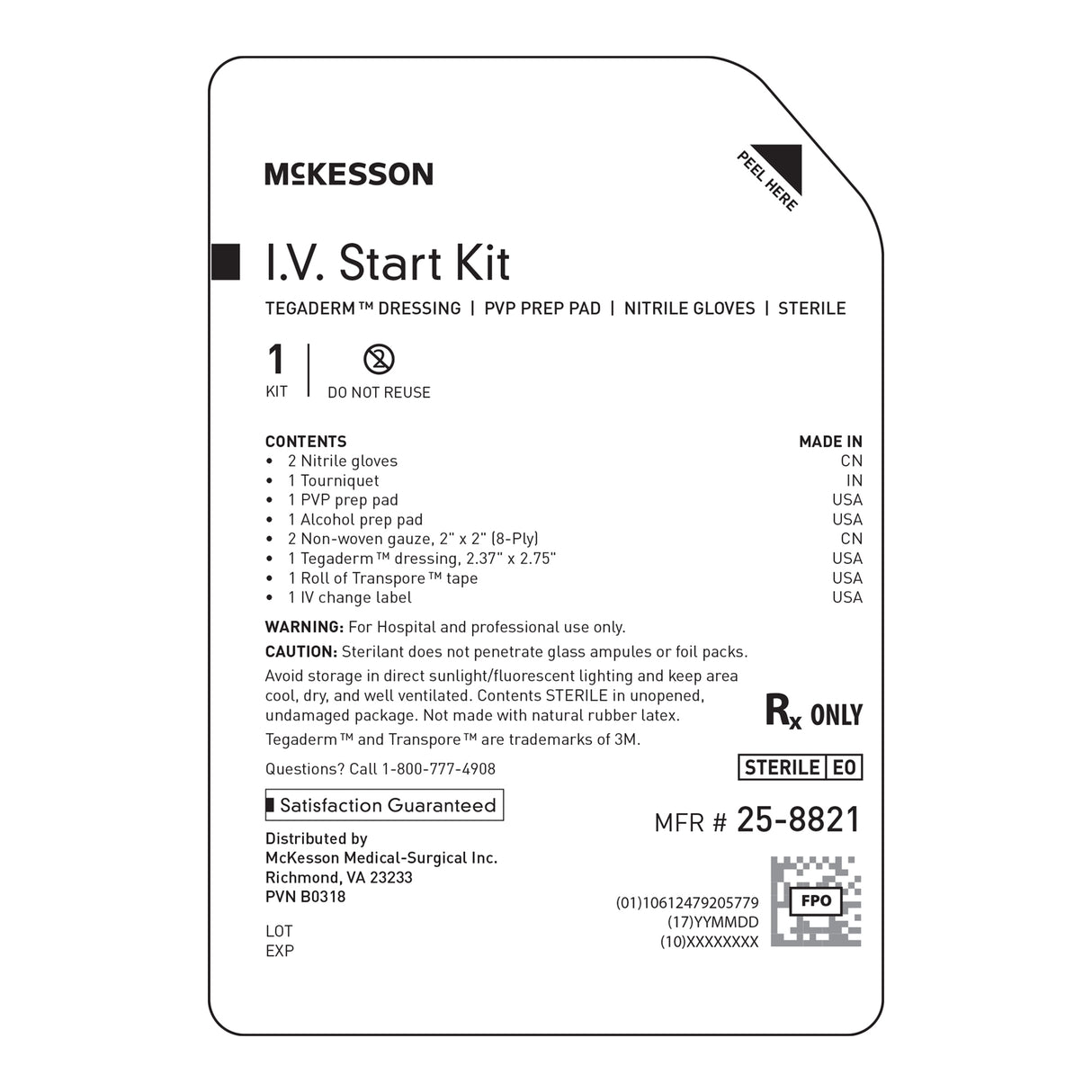 IV Start Kit McKesson Sterile - BeHope