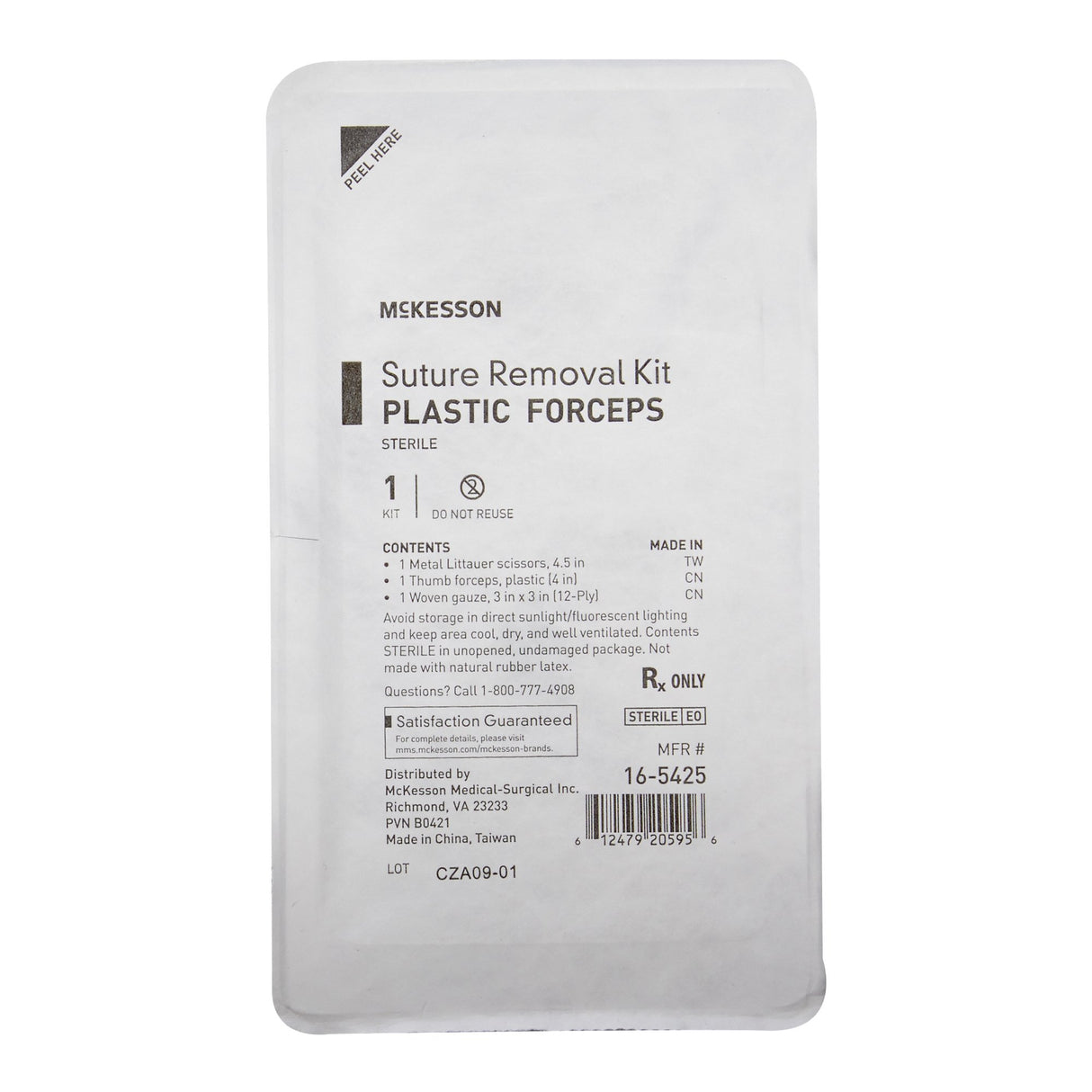 McKesson Suture Removal Kit with Plastic Forceps - BeHope