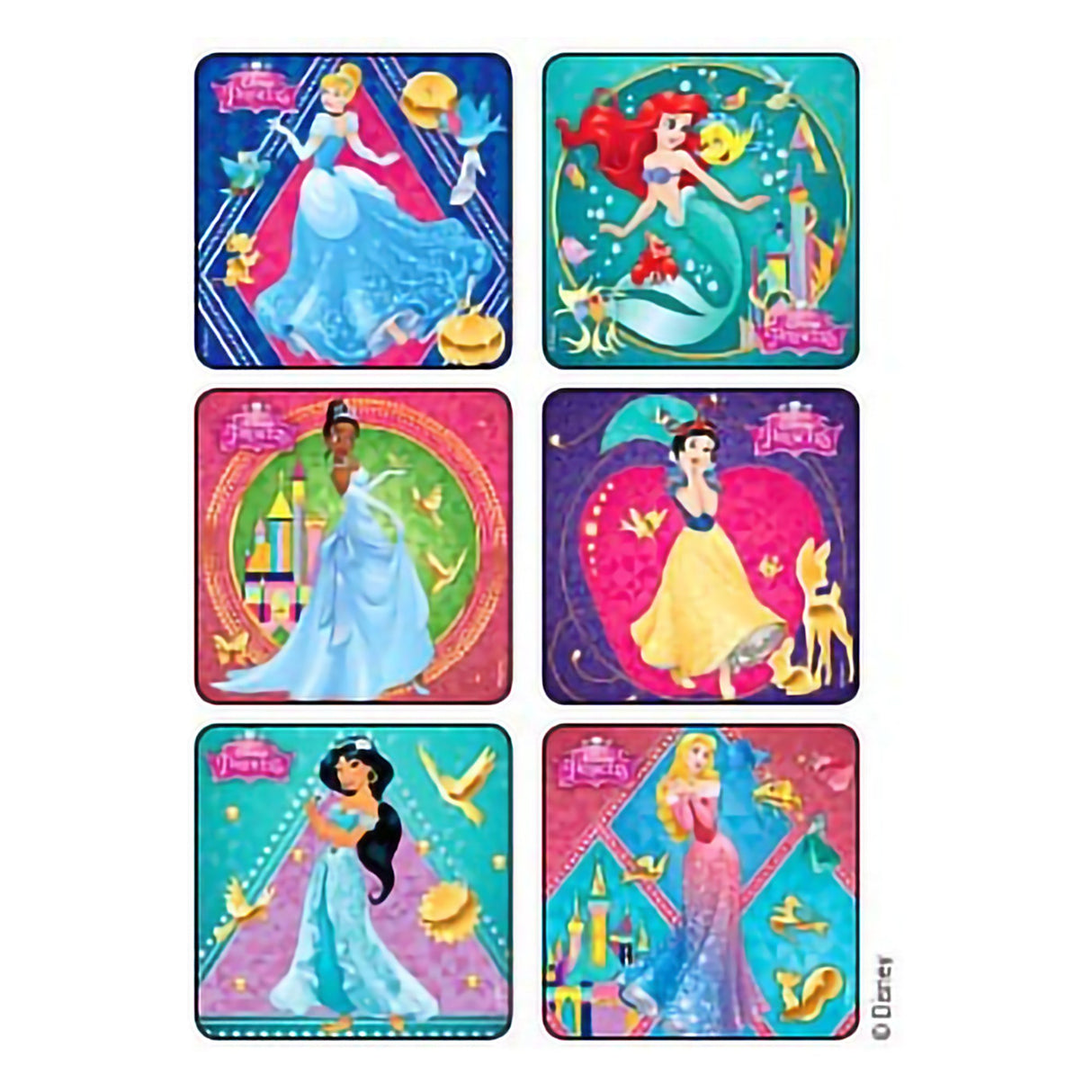 Disney® 75 per Roll Princesses Glitter Sticker 2-1/2 Inch - BeHope
