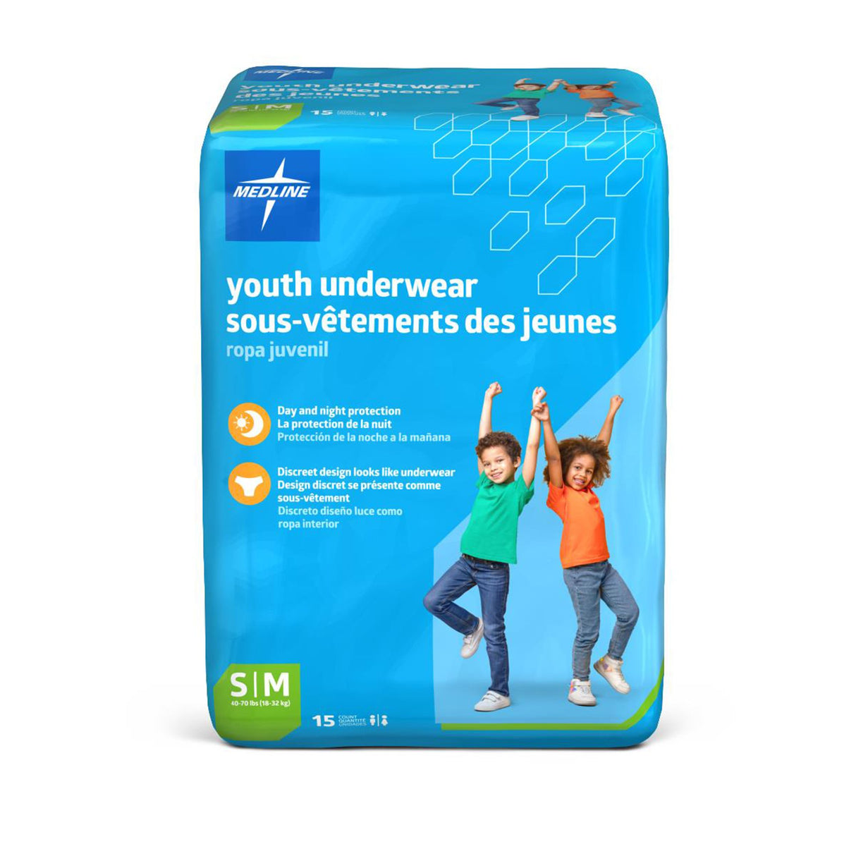 Unisex Youth Absorbent Underwear Pull On with Tear Away Seams Small / Medium Disposable Heavy Absorbency - BeHope