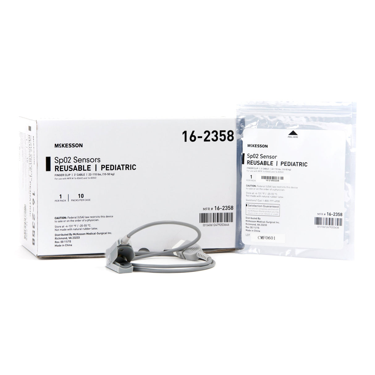 Spo2 Sensor Mckesson Pediatric Reusable Multi-site Wrap-style - BeHope
