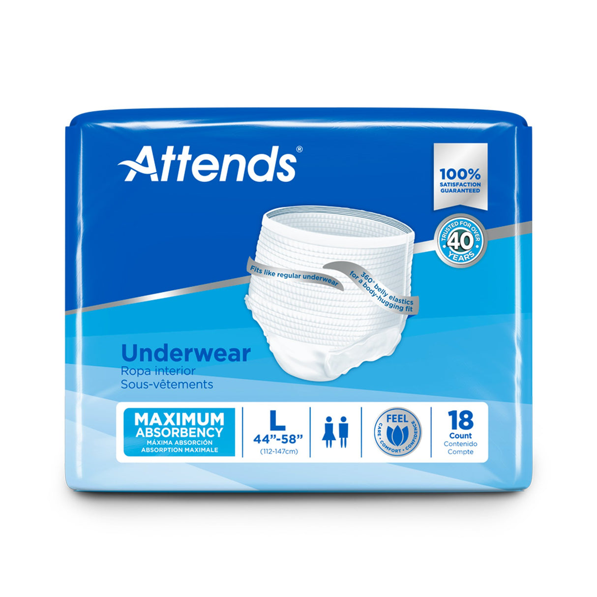 Absorbent Underwear Attends® Care Pull On with Tear Away Seams Adult Large Unisex Disposable Heavy Absorbency - BeHope
