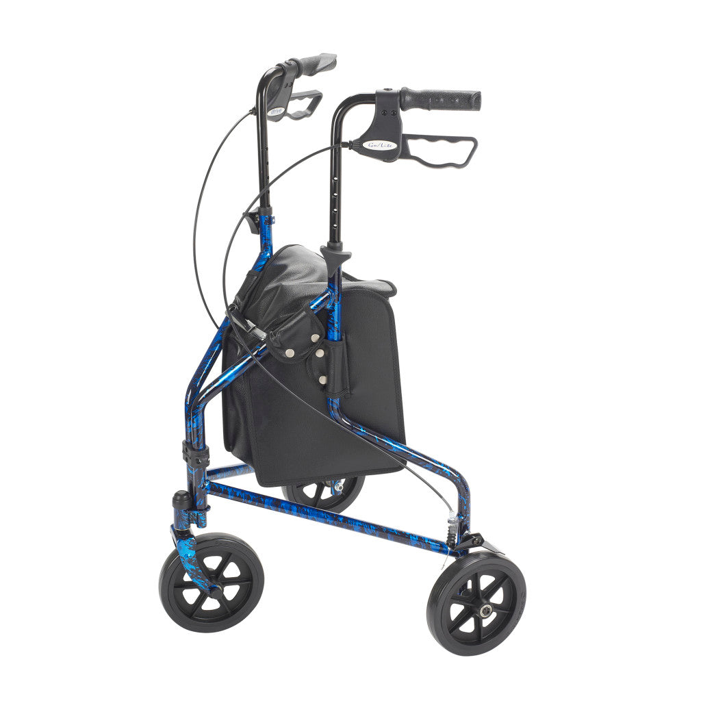 Deluxe 3 Wheel Aluminum Rollator, 7.5" Casters -BeHope