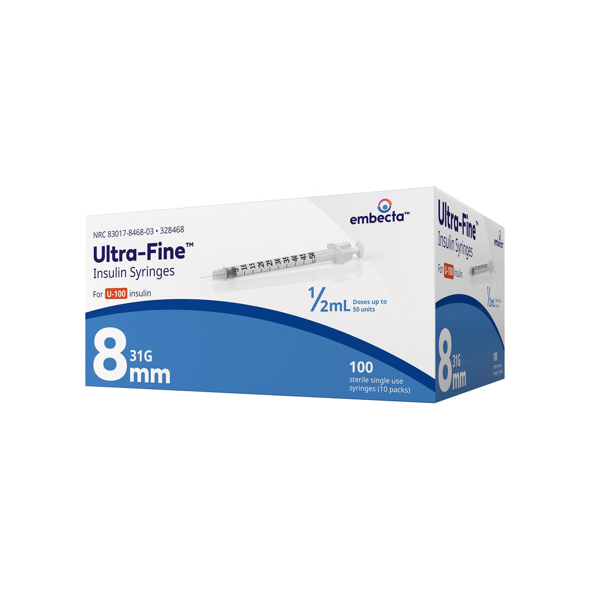 Standard Insulin Syringe with Needle Ultra-Fine™ Lo-Dose™ 0.5 mL 5/16 Inch 31 Gauge NonSafety Regular Wall - BeHope