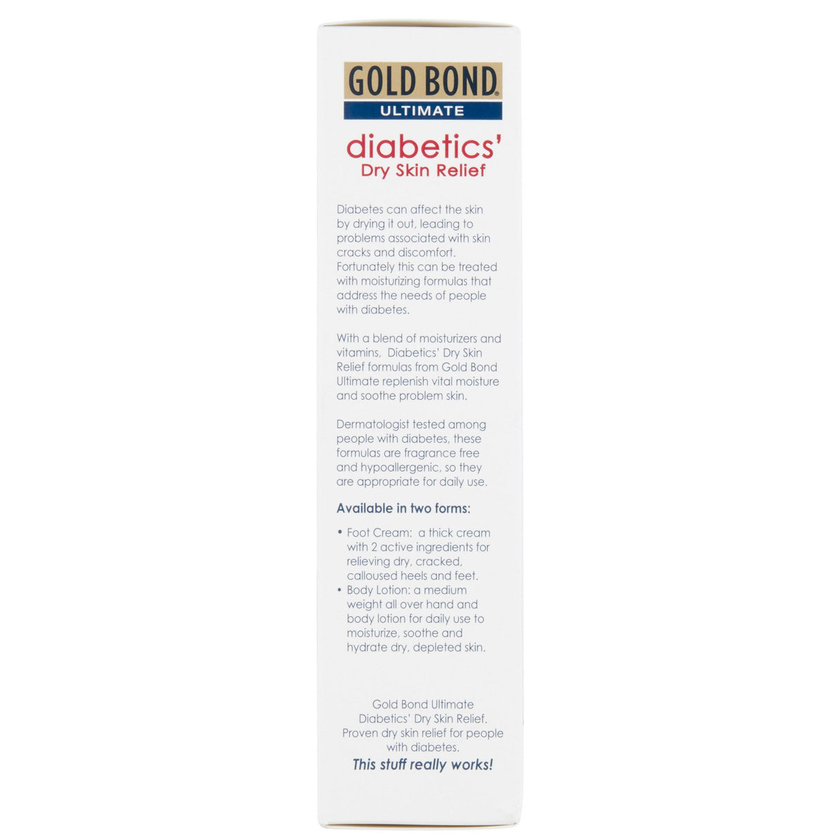 Foot Moisturizer Gold Bond® Medicated Diabetics' 3.4 oz. Tube Unscented Cream - BeHope