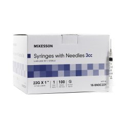 Safety Hypodermic Syringe With Needle Mckesson 3 Ml 1-1/2 Inch 23 Gauge Thin Wall - Behope