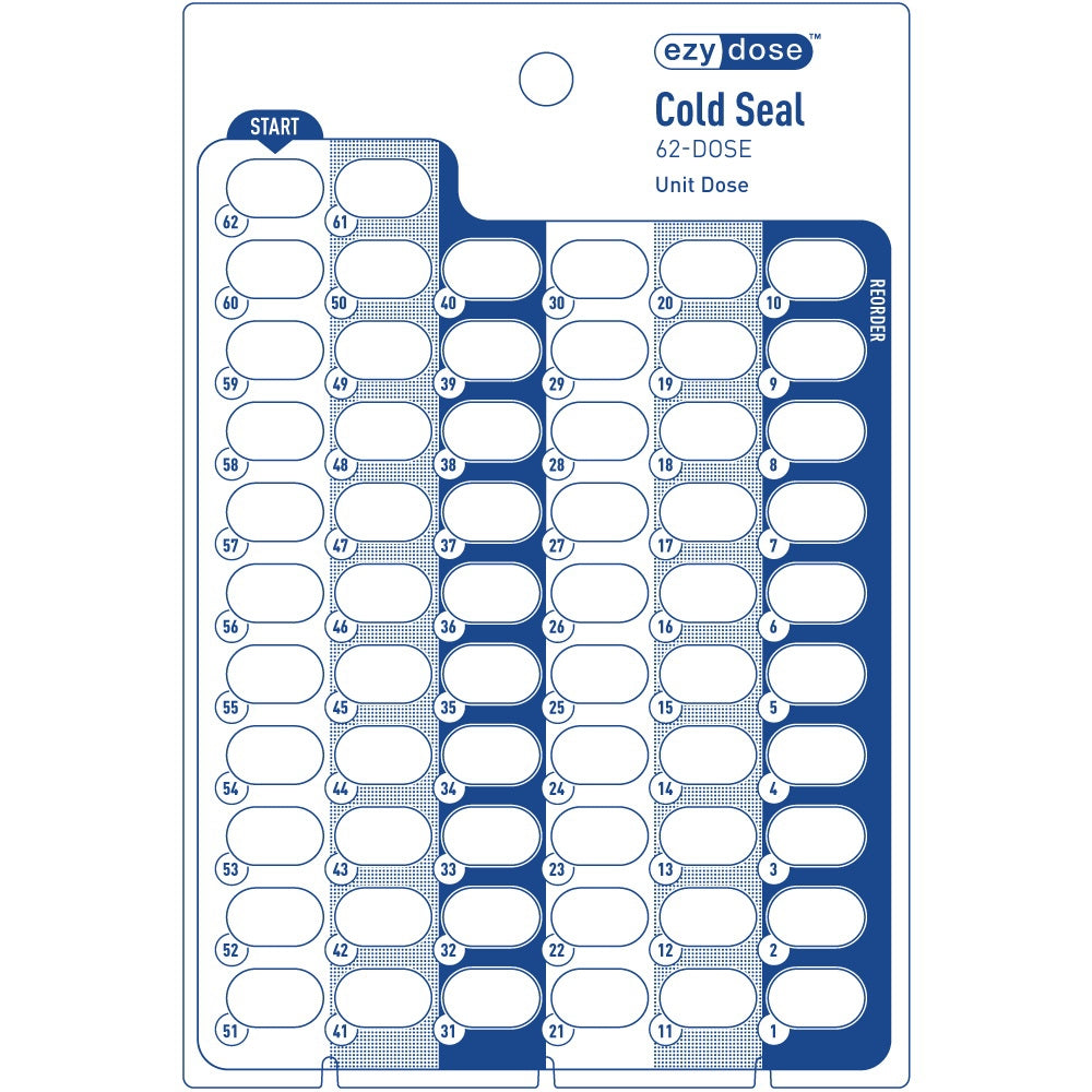 Cold Seal Medication Card 62-Dose - BeHope