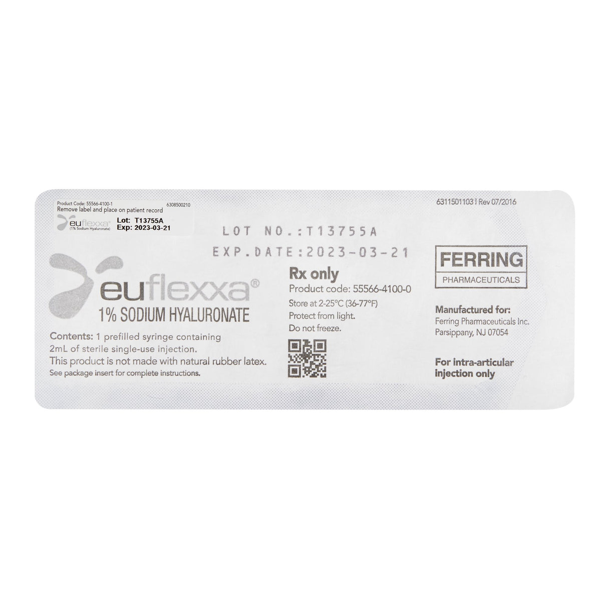 Euflexxa® Sodium Hyaluronate 10 mg / mL Injection 2 mL - BeHope