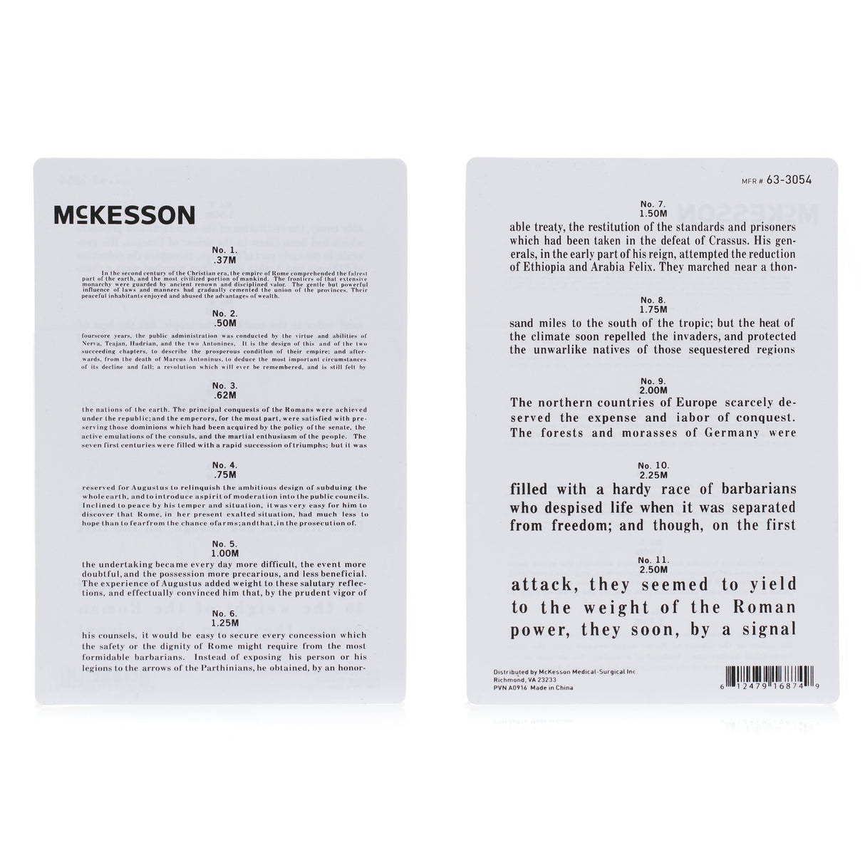 Vision Screening Card McKesson 12 Inch Distance Acuity Test - BeHope