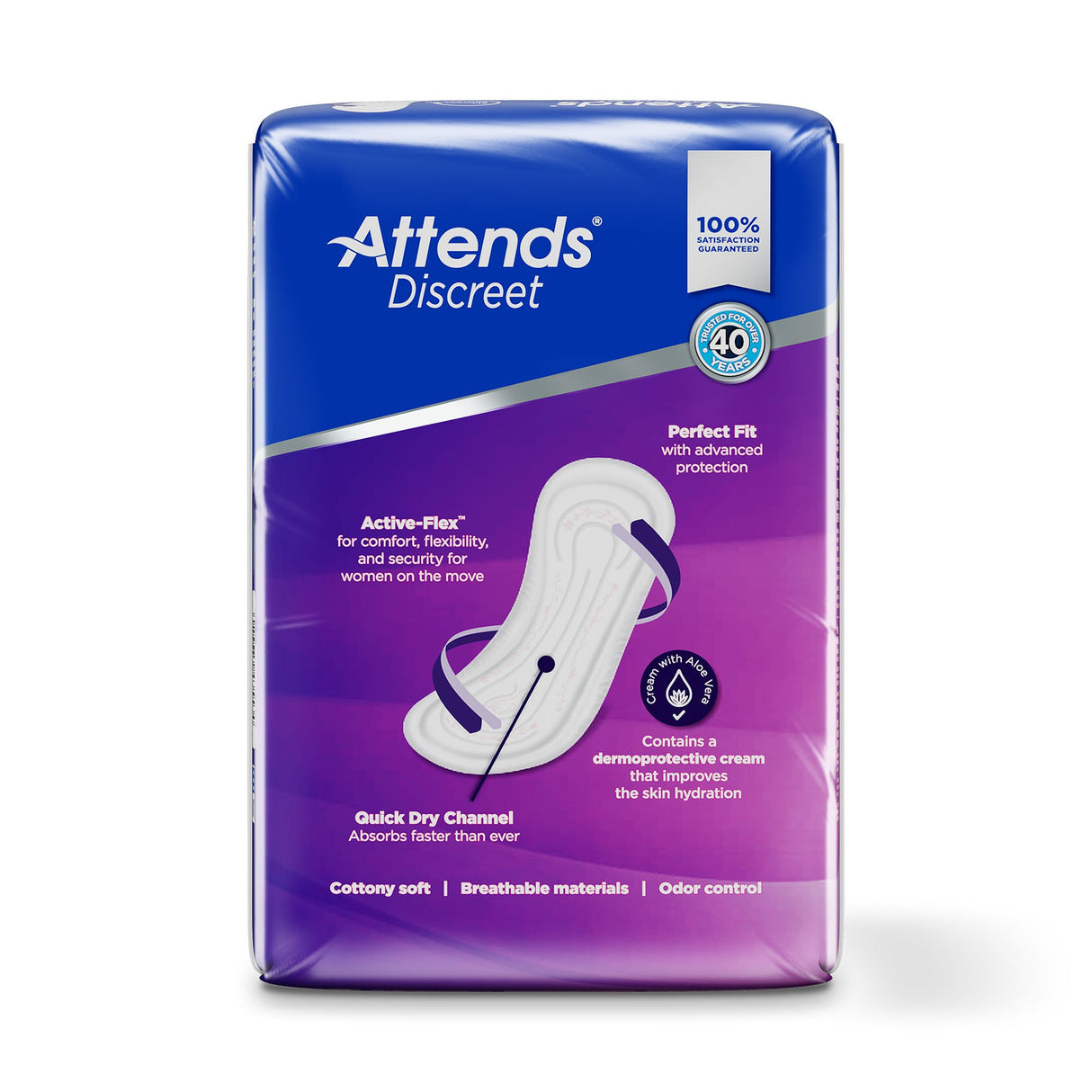 Bladder Control Pad Attends® Discreet 15 Inch Length Heavy Absorbency Polymer Core One Size Fits Most - BeHope