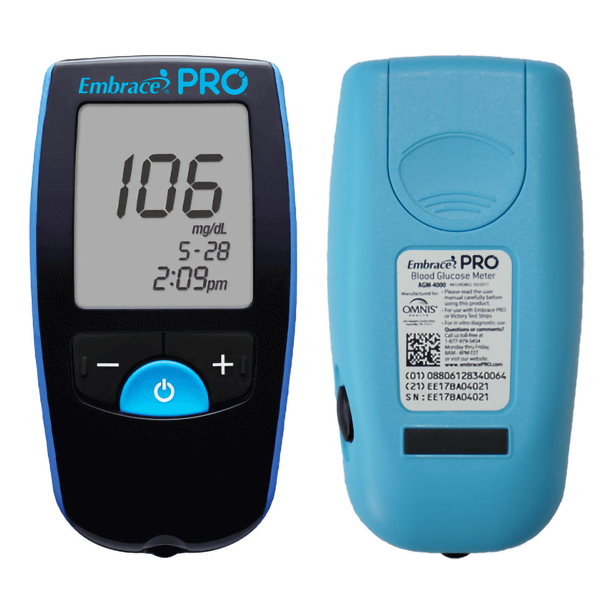 Blood Glucose Meter Embrace® 5 Second No Coding 500 Result Memory - BeHope