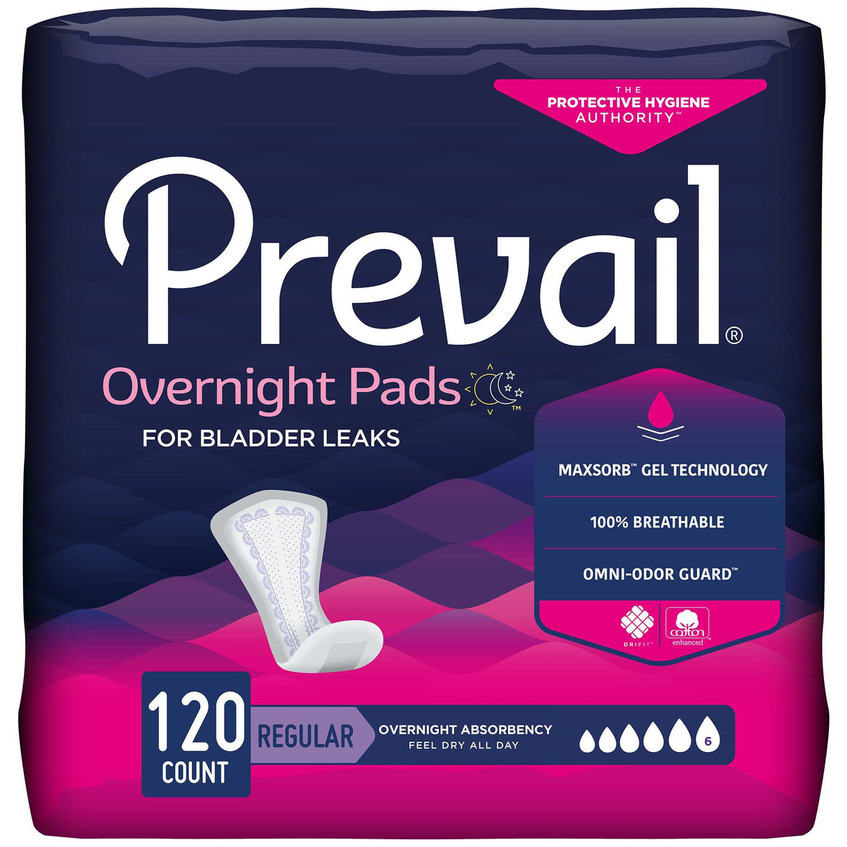 Bladder Control Pad Prevail® Overnight 16 Inch Length Heavy Absorbency Polymer Core One Size Fits Most - BeHope