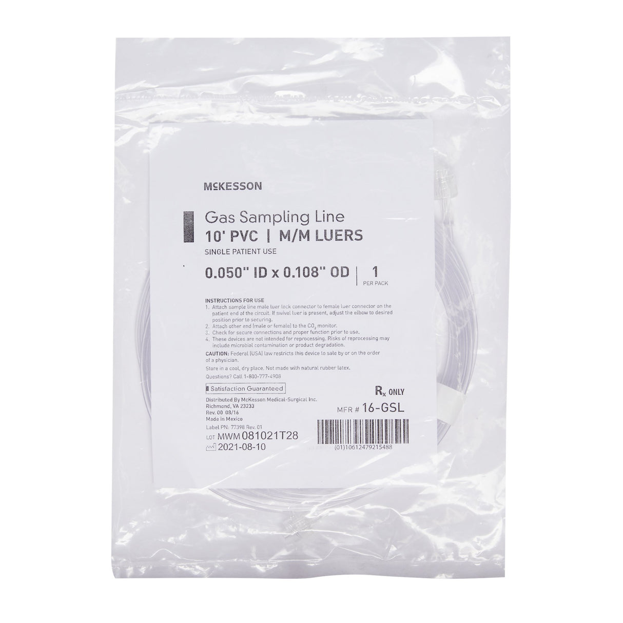 Mckesson Flexible Gas Sampling Line for CO2 Monitoring - BeHope