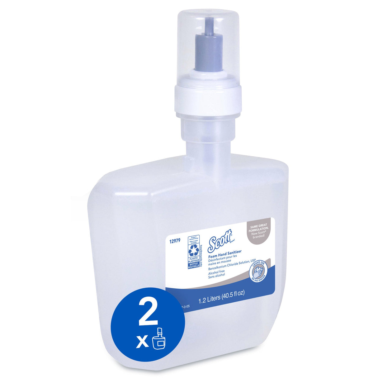 Alcohol-Free Hand Sanitizer Scott® Essential 1,200 mL BZK (Benzalkonium Chloride) Foaming Dispenser Refill Bottle - BeHope