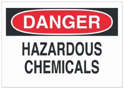 Door Sign Caution Brady™ Danger: Hazardous Chemicals - BeHope