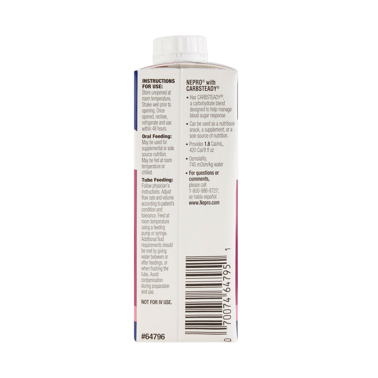 Oral Supplement Nepro® with Carbsteady® Mixed Berry Flavor Liquid 8 oz. Reclosable Carton - BeHope