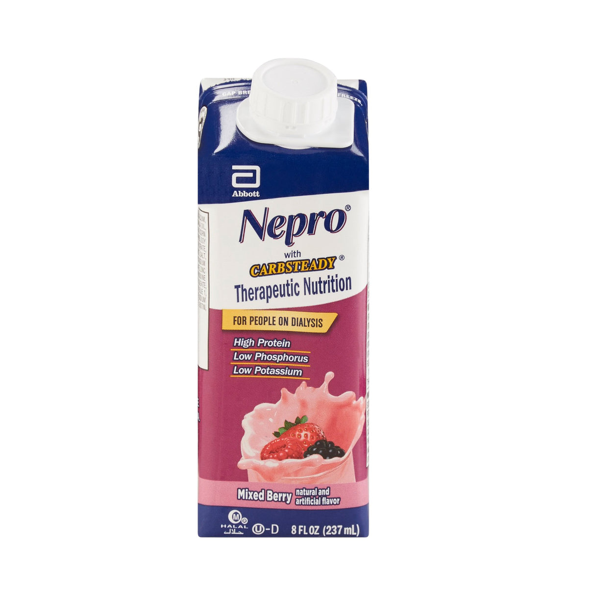 Oral Supplement Nepro® with Carbsteady® Mixed Berry Flavor Liquid 8 oz. Reclosable Carton - BeHope