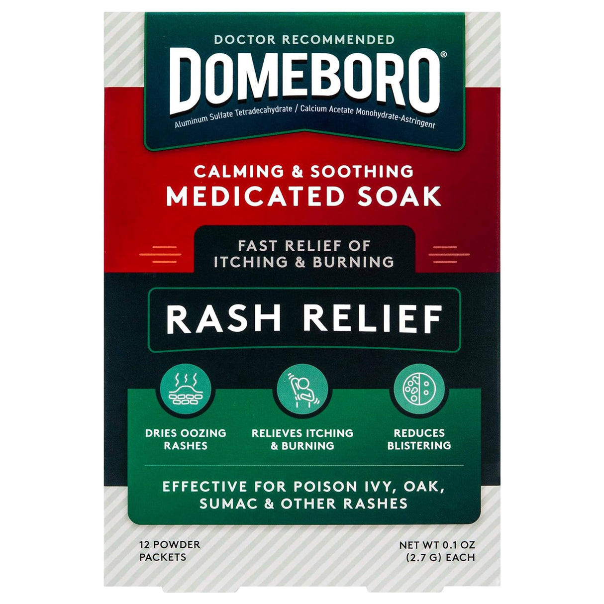 Itch Relief Domeboro® Rash Relief 952 mg - 1347 mg Strength Powder 2.2 Grams Individual Packet - BeHope