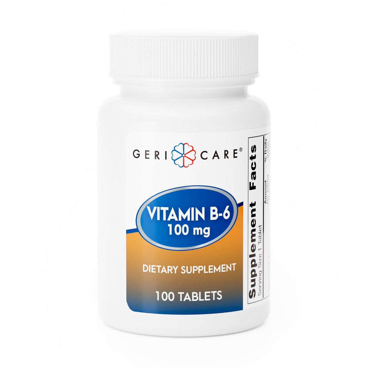 Vitamin Supplement Geri-Care® Vitamin B6 100 mg Strength Tablet 100 per Bottle - BeHope