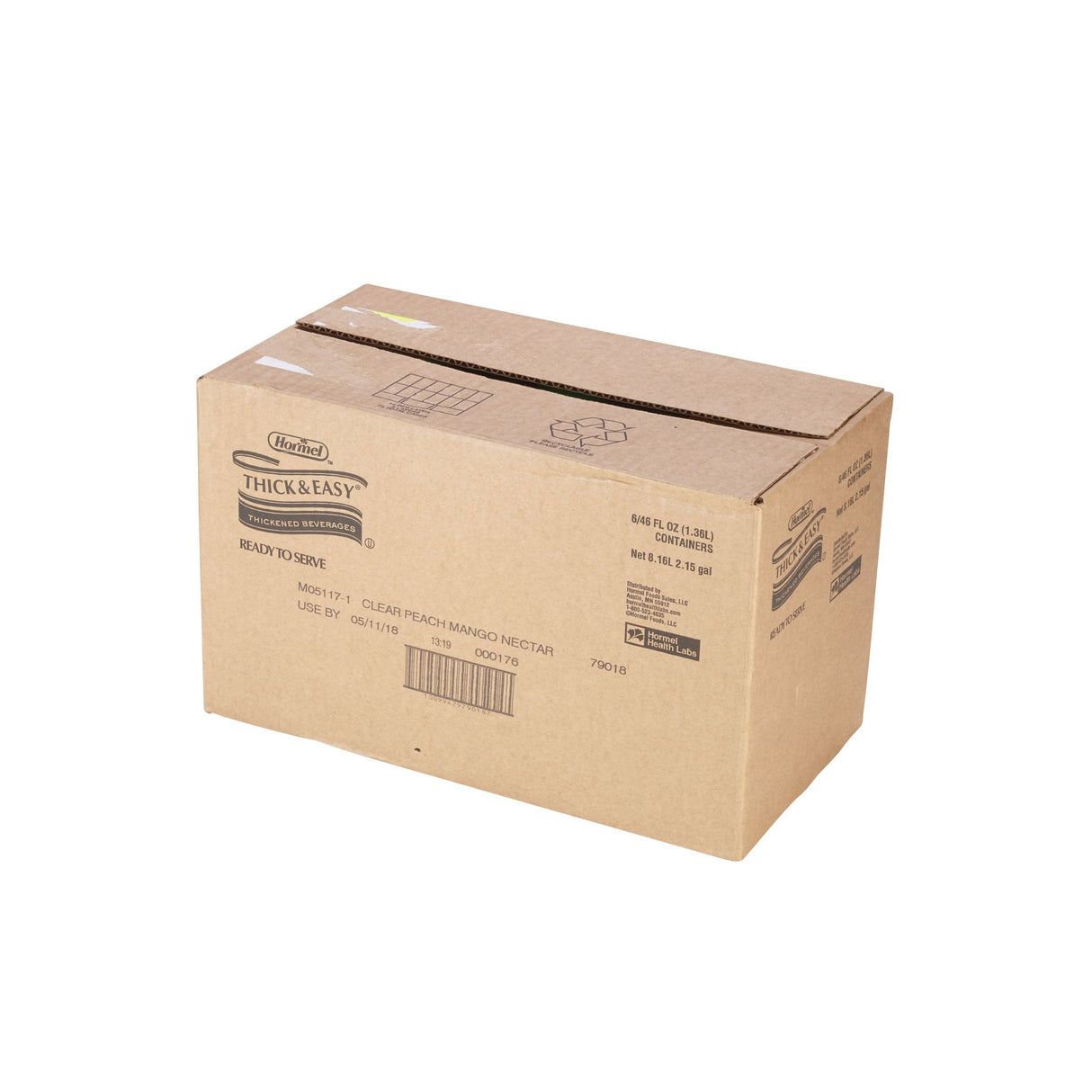 Thickened Beverage Thick & Easy® Clear Peach Mango Flavor Liquid IDDSI Level 2 Mildly Thick