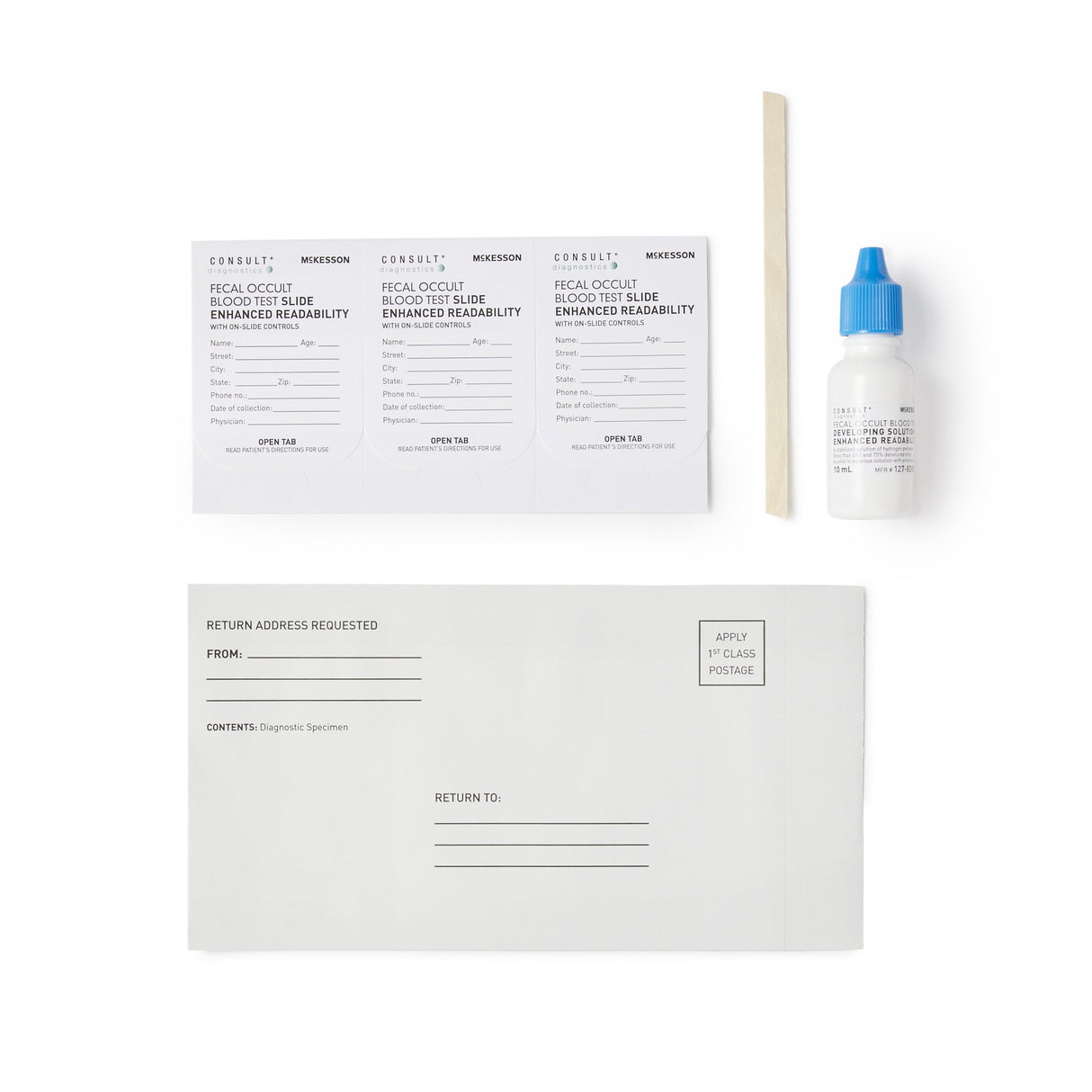 Cancer Screening Test Kit McKesson Consult™ Fecal Occult Blood Test (FOBT) 50 Tests CLIA Waived - BeHope
