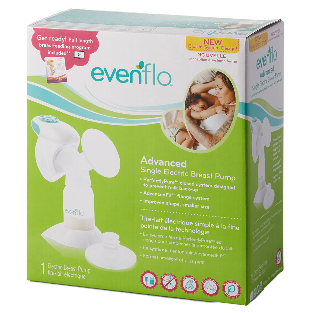 Single Electric Breast Pump Evenflo Advanced - BeHope
