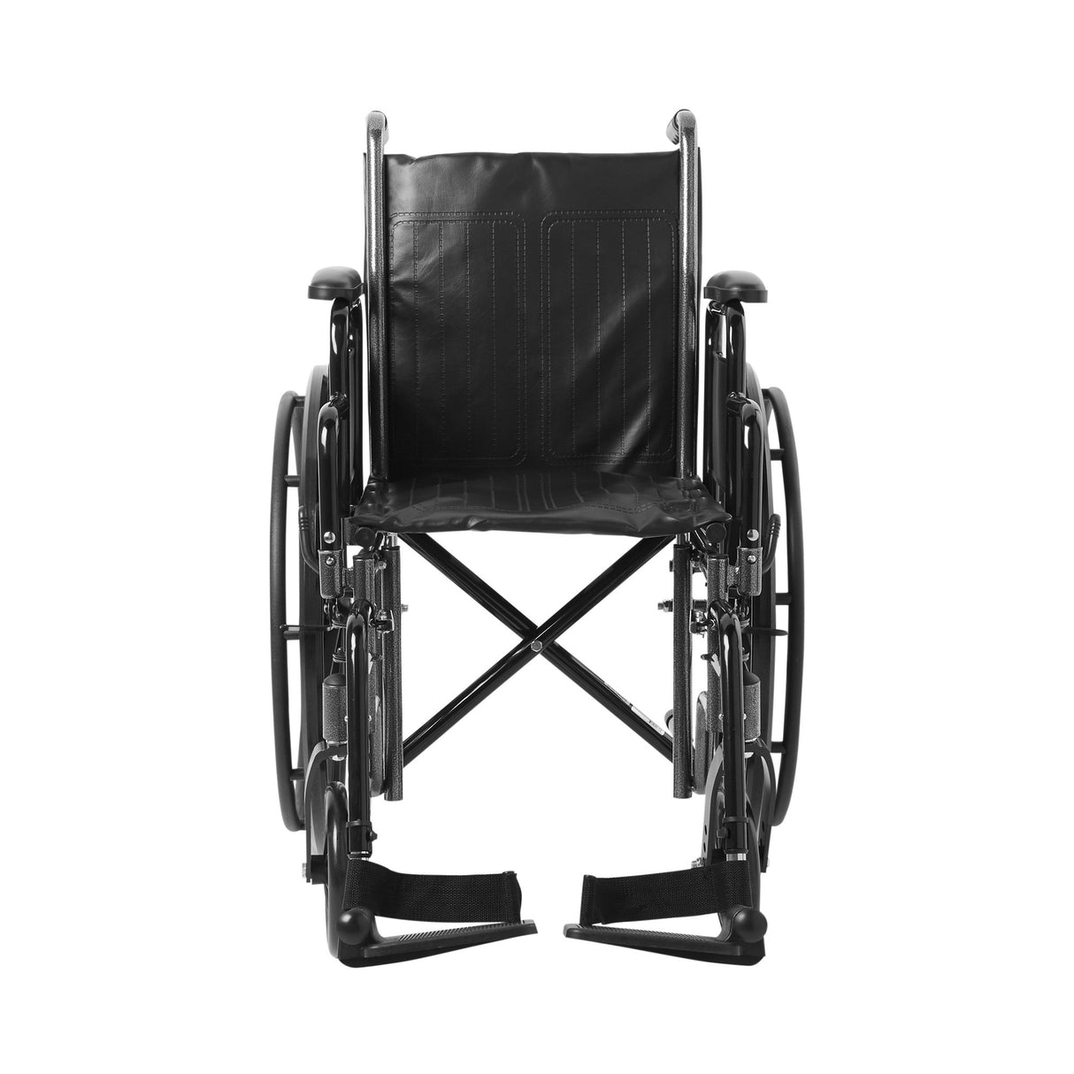 Wheelchair McKesson Dual Axle Desk Length Arm Swing-Away Footrest Black Upholstery 16 Inch Seat Width Adult 250 lbs. Weight Capacity - BeHope