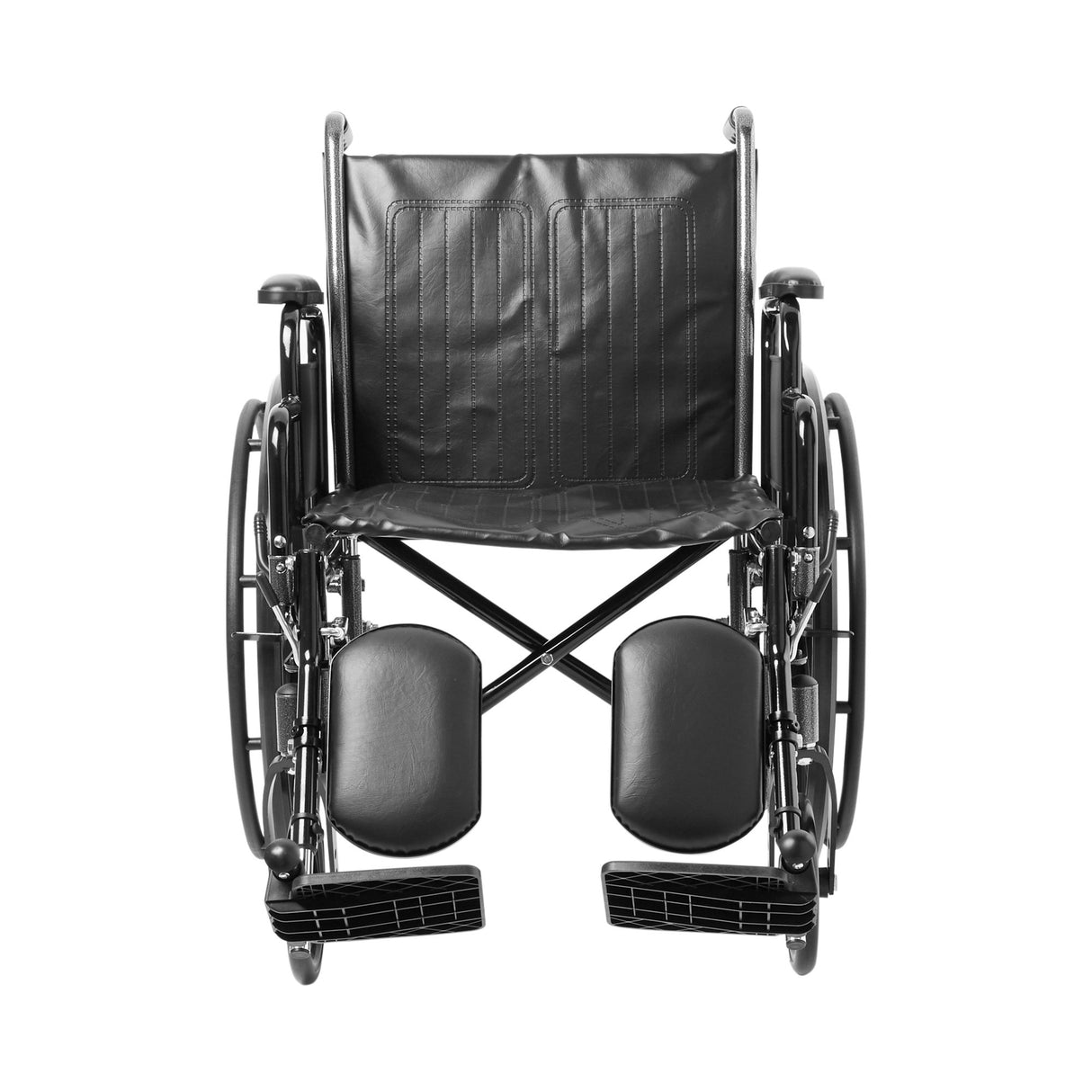 Wheelchair McKesson Dual Axle Desk Length Arm Swing-Away Elevating Legrest Black Upholstery 20 Inch Seat Width Adult 350 lbs. Weight Capacity - BeHope
