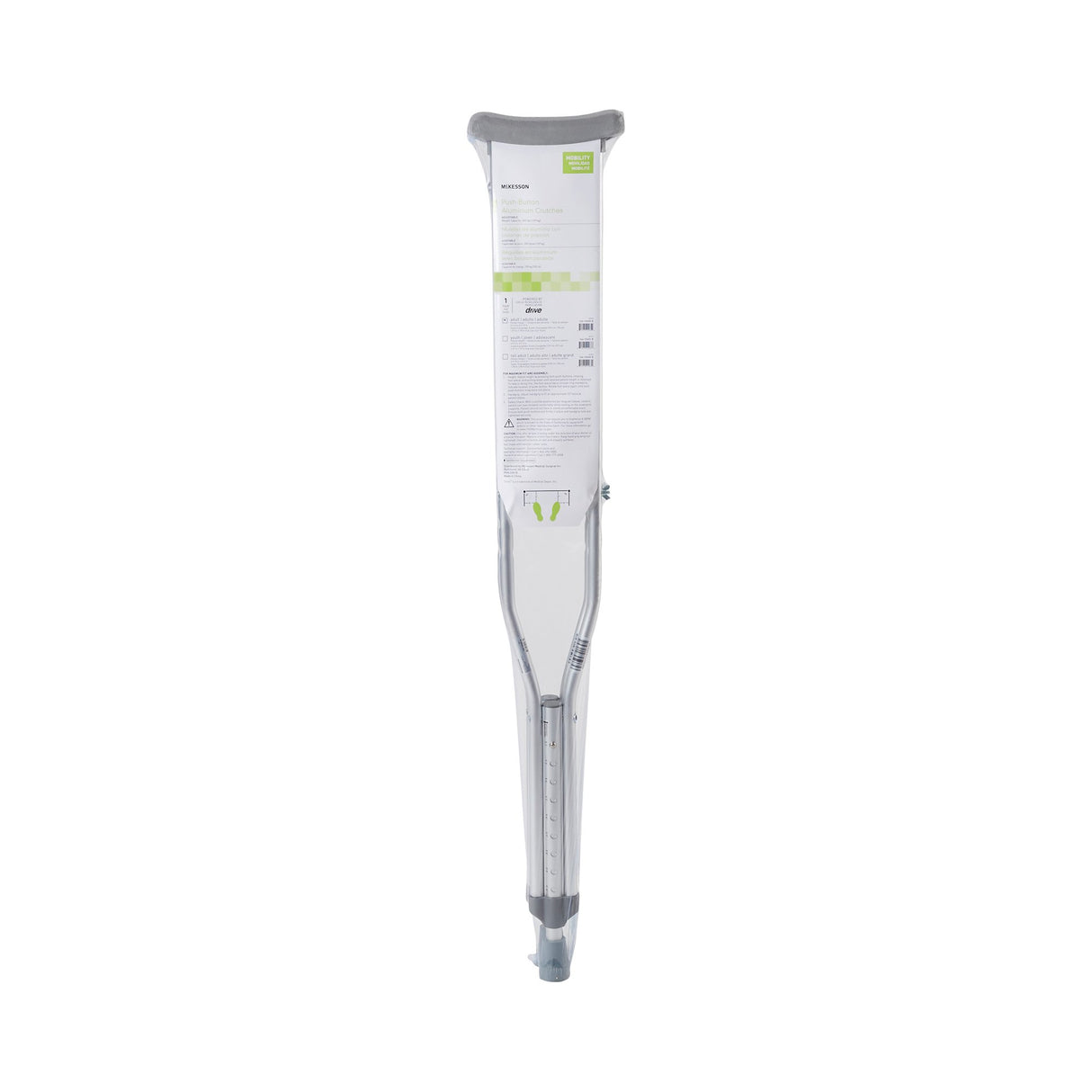Underarm Crutches McKesson Adult 5 Foot 2 Inch to 5 Foot 10 Inch User Height Aluminum Frame 350 lbs. Weight Capacity - BeHope