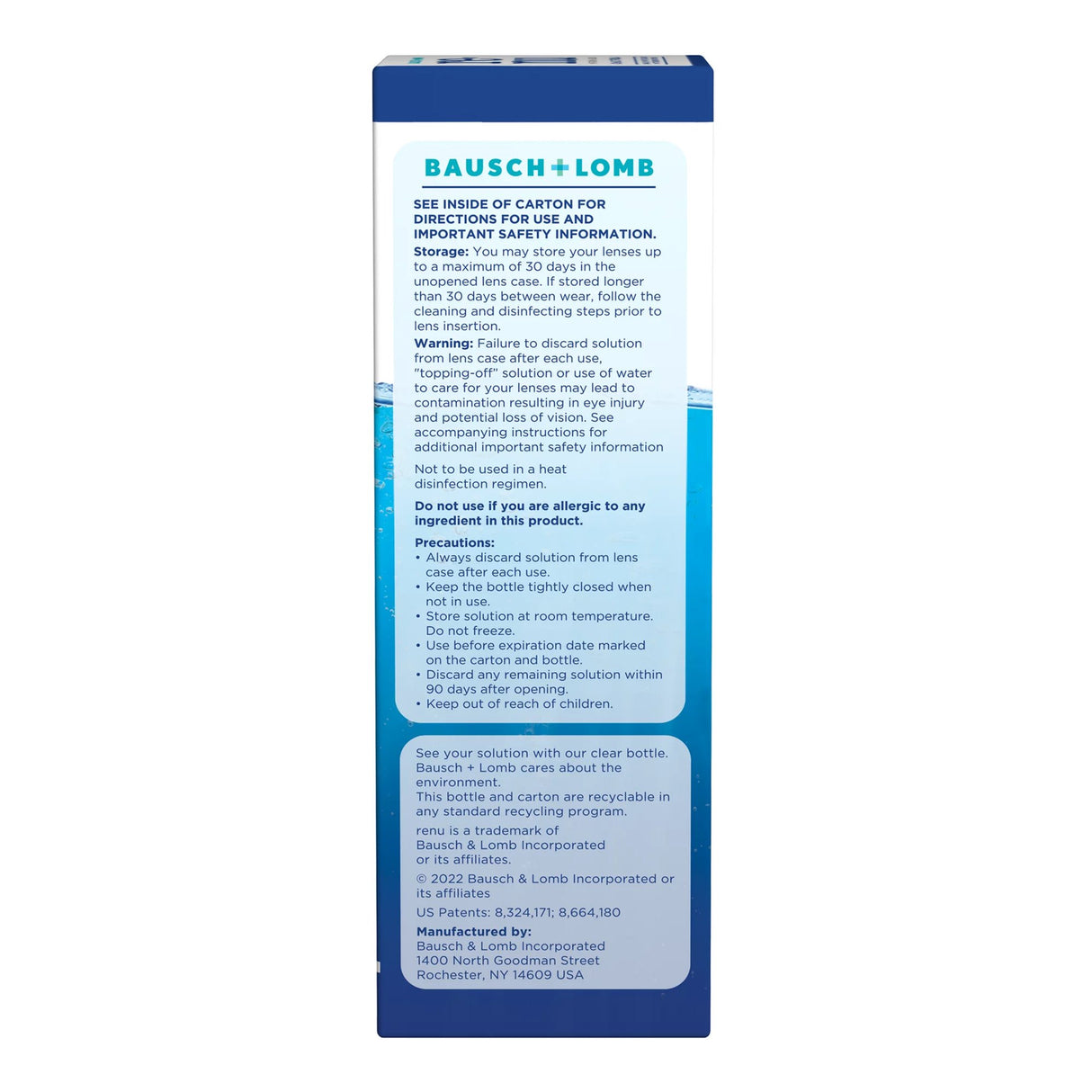 Contact Lens Solution Bausch + Lomb re'nu® Advanced Formula 4 oz. Solution - BeHope