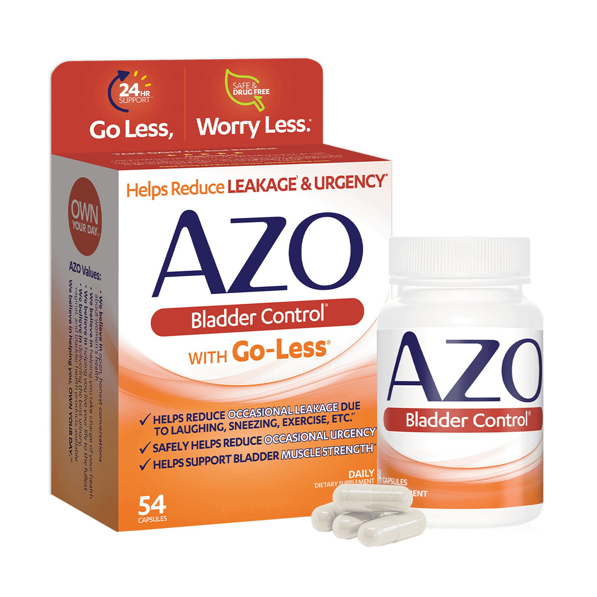 Urinary Pain Relief AZO® Pumpkin Seed / Soy Germ Extracts Capsule 54 per Box - BeHope