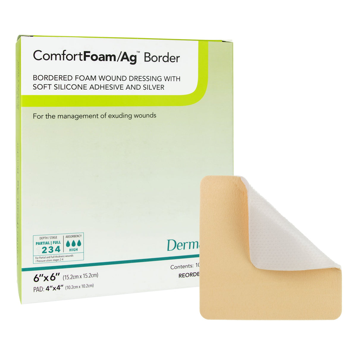 Silver Foam Dressing Comfortfoam/ag™ Border Self-Adherent Antibacterial - BeHope