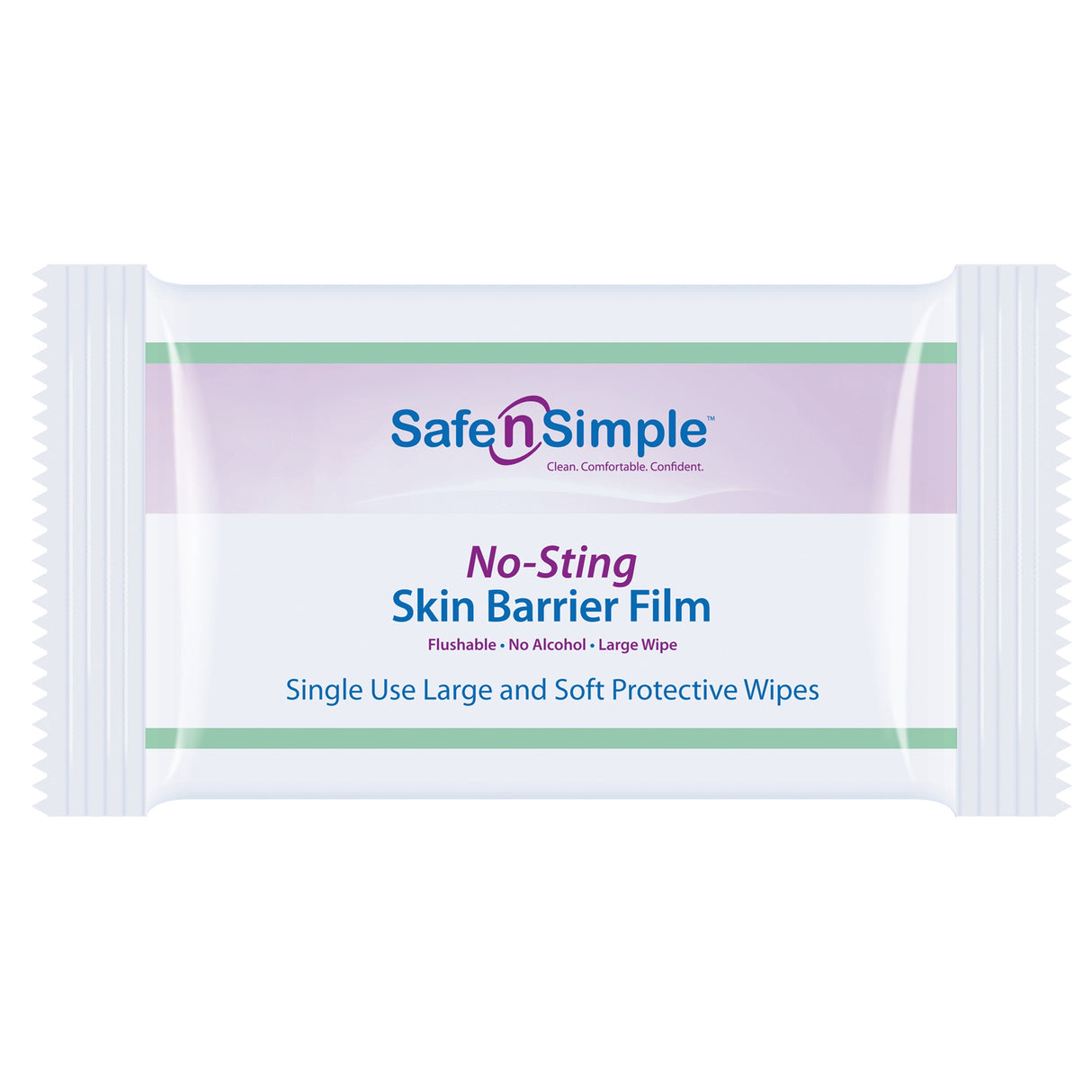 Skin Barrier Wipe Safe N Simple™ No-Sting 60% / 20% Strength Purified Water / Polyvinylpyrrolidone / Glycerin / Propylene Glycol Individual Packet Large NonSterile - BeHope