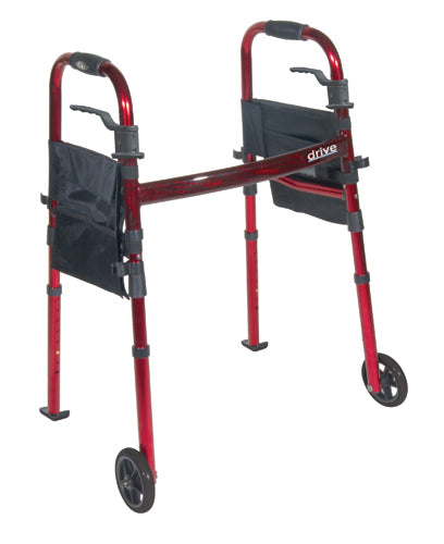 Deluxe Folding Travel Walker Red - BeHope