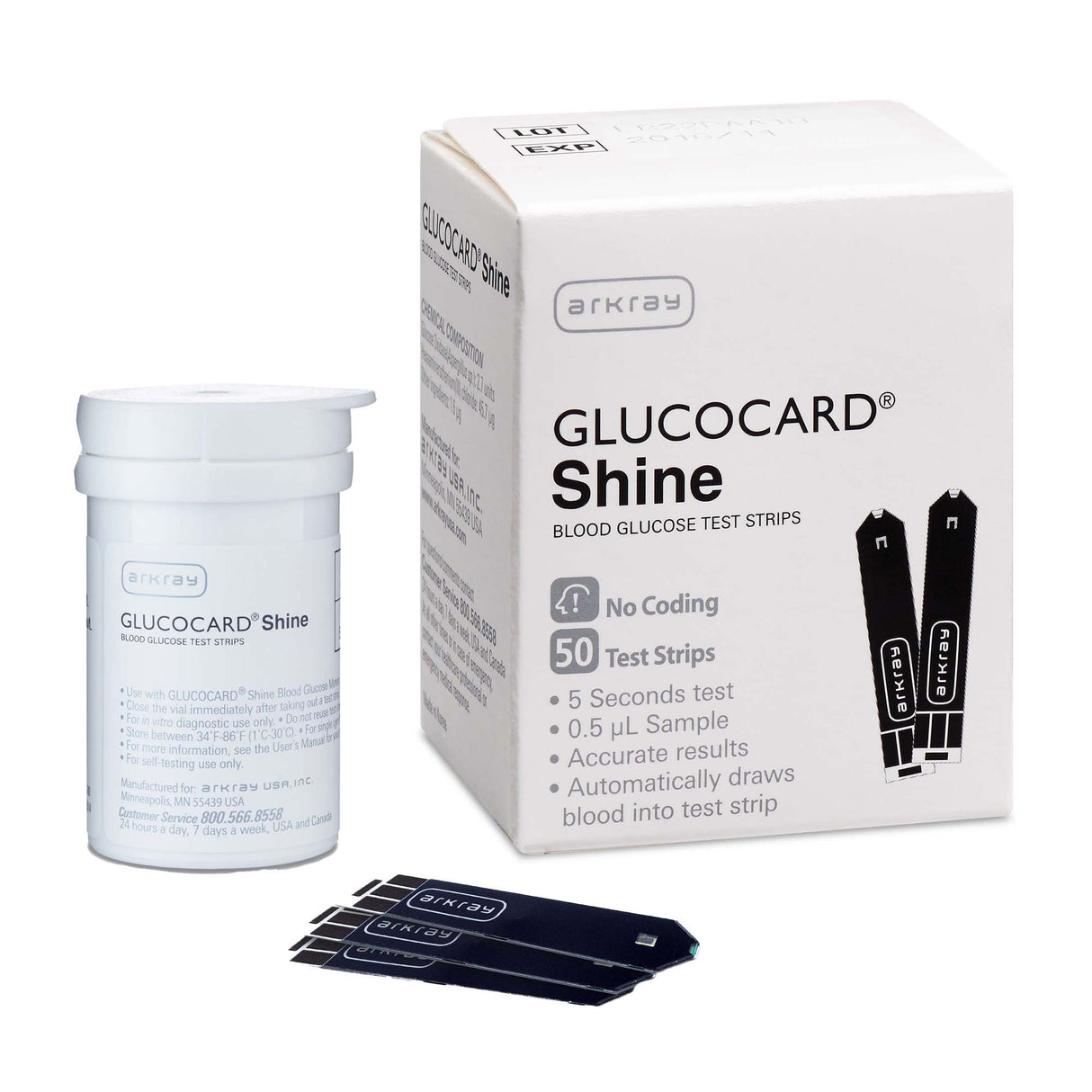 Blood Glucose Test Strips Glucocard® Shine 50 Strips per Pack - BeHope