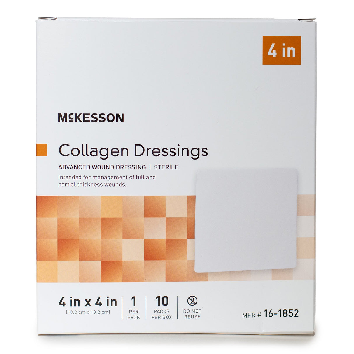 Collagen Dressing McKesson 4 X 4 Inch Square Sterile - BeHope