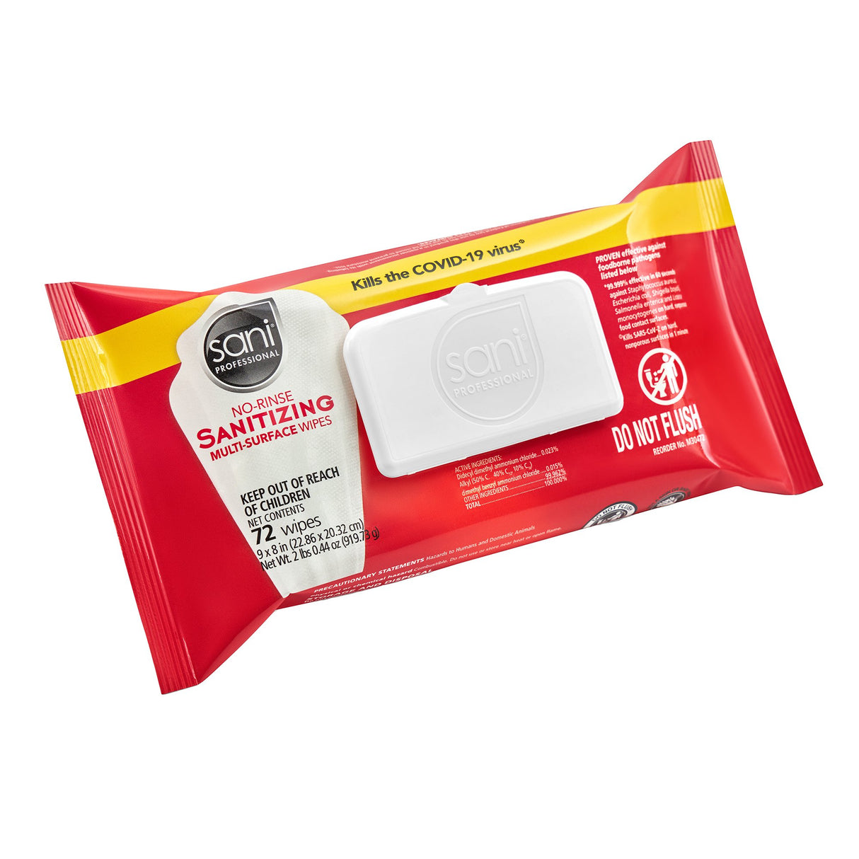 Surface Disinfectant Cleaner Sani Professional® No-Rinse Sanitizing Multi-Surface Premoistened Alcohol Based Manual Pull Wipe 72 Count Soft Pack Alcohol Scent NonSterile - BeHope