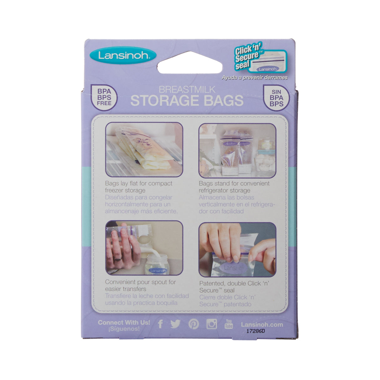 Breast Milk Storage Bag Lansinoh® 6 oz. Clear - BeHope