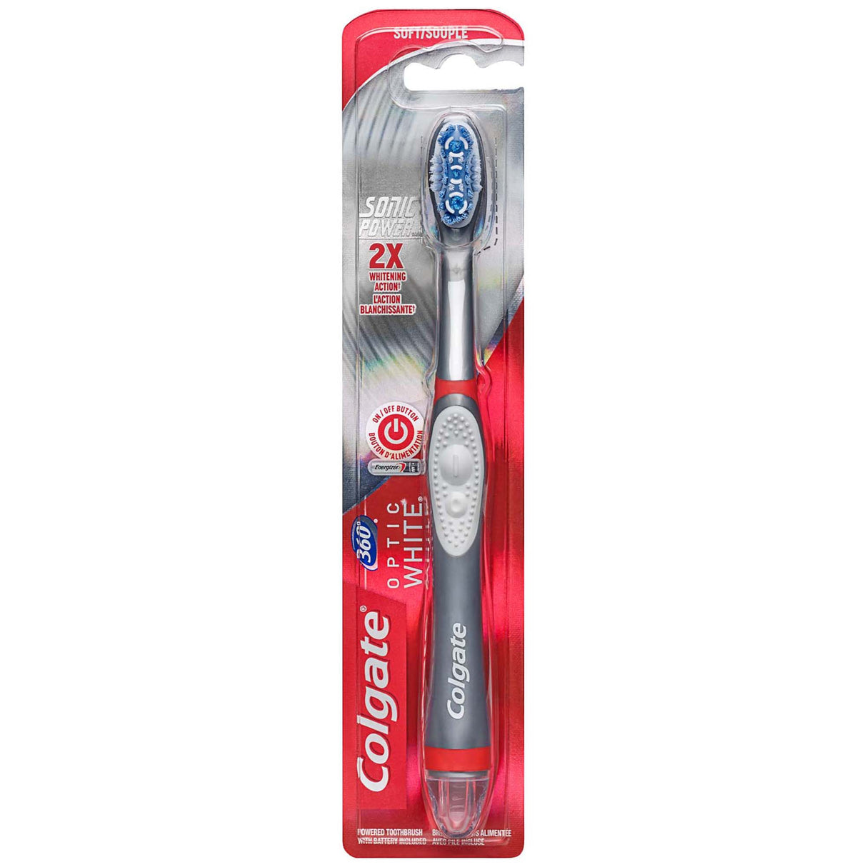 Toothbrush Colgate® 360 Optic White® Gray Adult Soft - BeHope