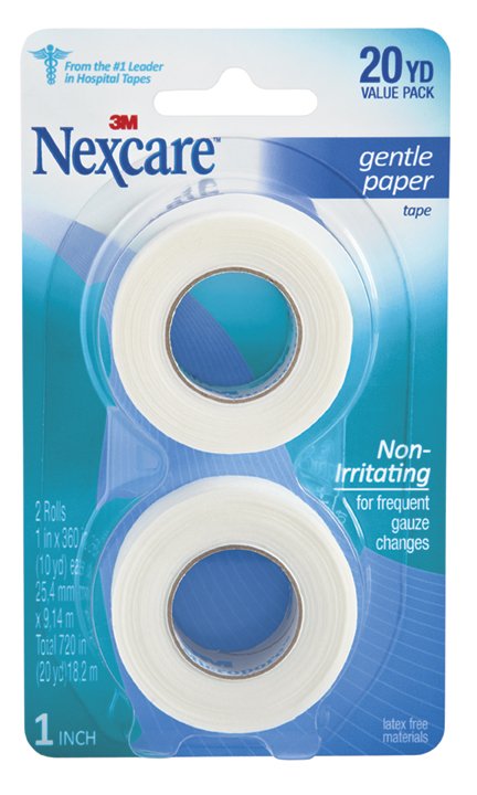Medical Tape Nexcare™ Gentle White 1 Inch X 10 Yard Paper NonSterile - BeHope