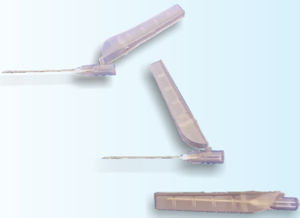 Safety Hypodermic Needle SecureTouch™ 1-1/2 Inch Length 27 Gauge Regular Wall Sliding Safety Needle - BeHope