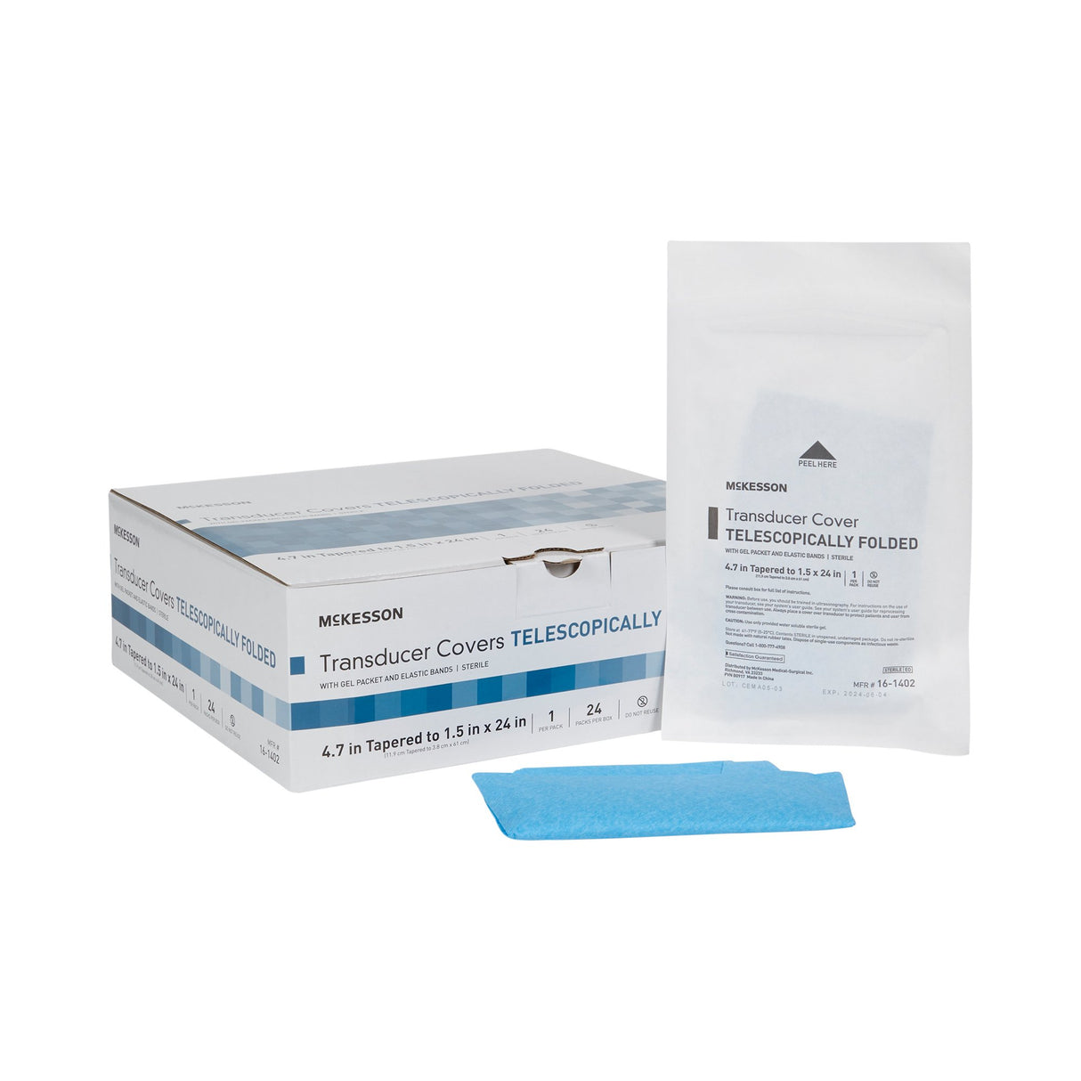 Ultrasound Probe Cover Kit McKesson 4.7 Inch tapered to 1.5 X 24 Inch Plastic Sterile Tapered - BeHope