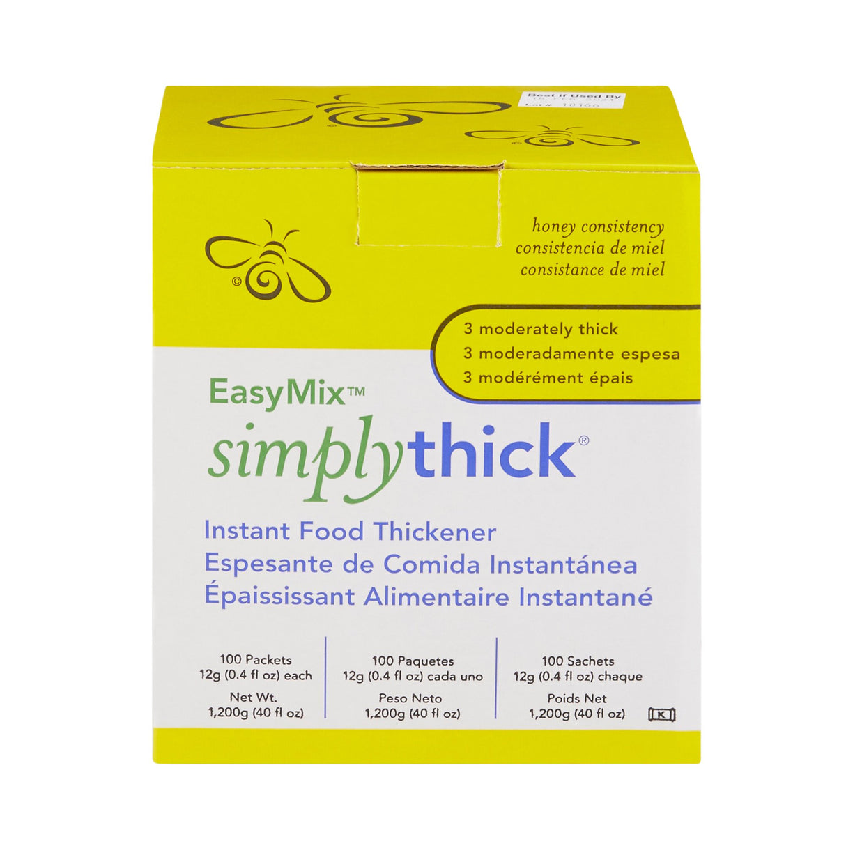 Food and Beverage Thickener SimplyThick® Easy Mix 12 Gram Individual Packet Unflavored Gel IDDSI Level 3 Moderately Thick/Liquidized - BeHope