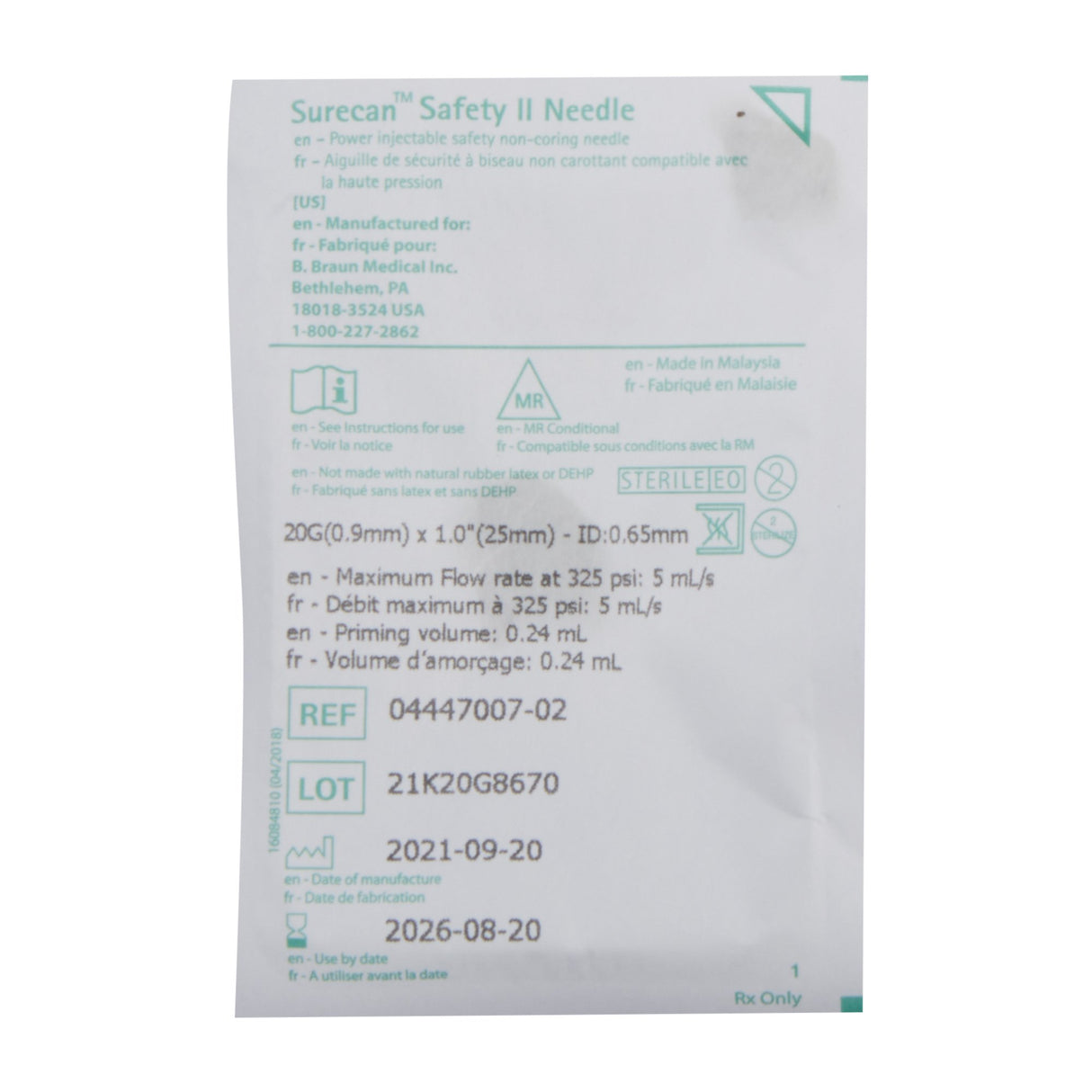 Huber Needle Infusion Set Surecan™ Safety II for Safe Efficient IV Therapy - BeHope