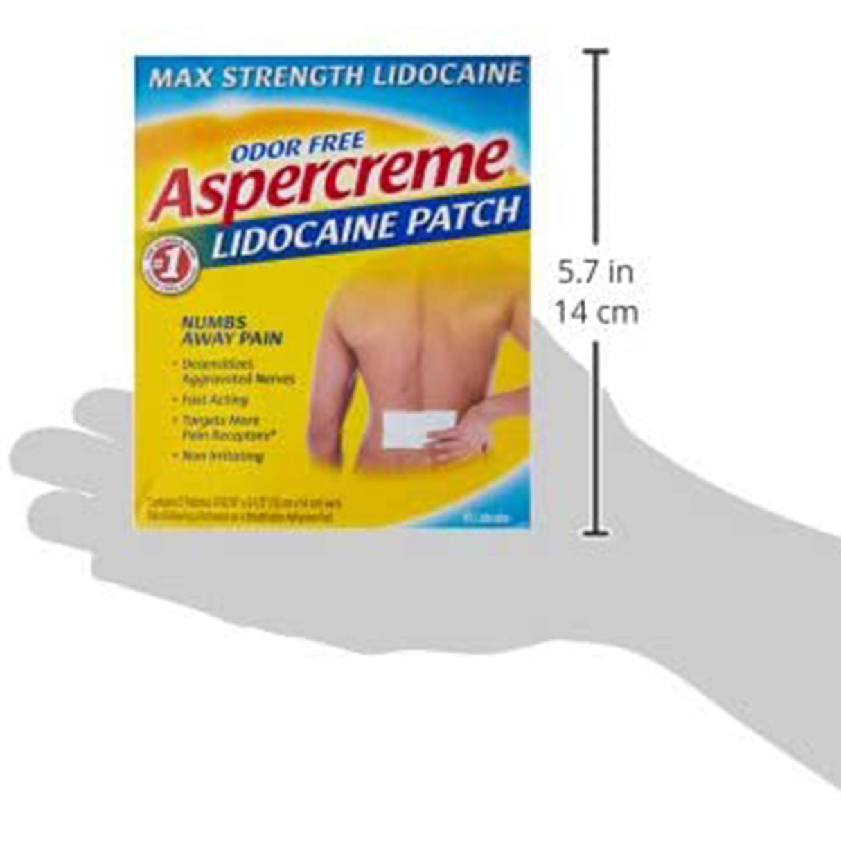 Topical Pain Relief Aspercreme® 4% Strength Lidocaine Patch 5 per Box - BeHope