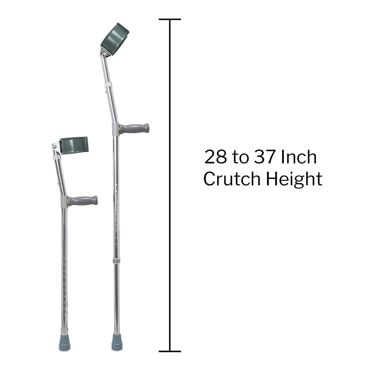 Forearm Crutches Mckesson Adult Steel Frame 300 lbs. Weight Capacity - BeHope