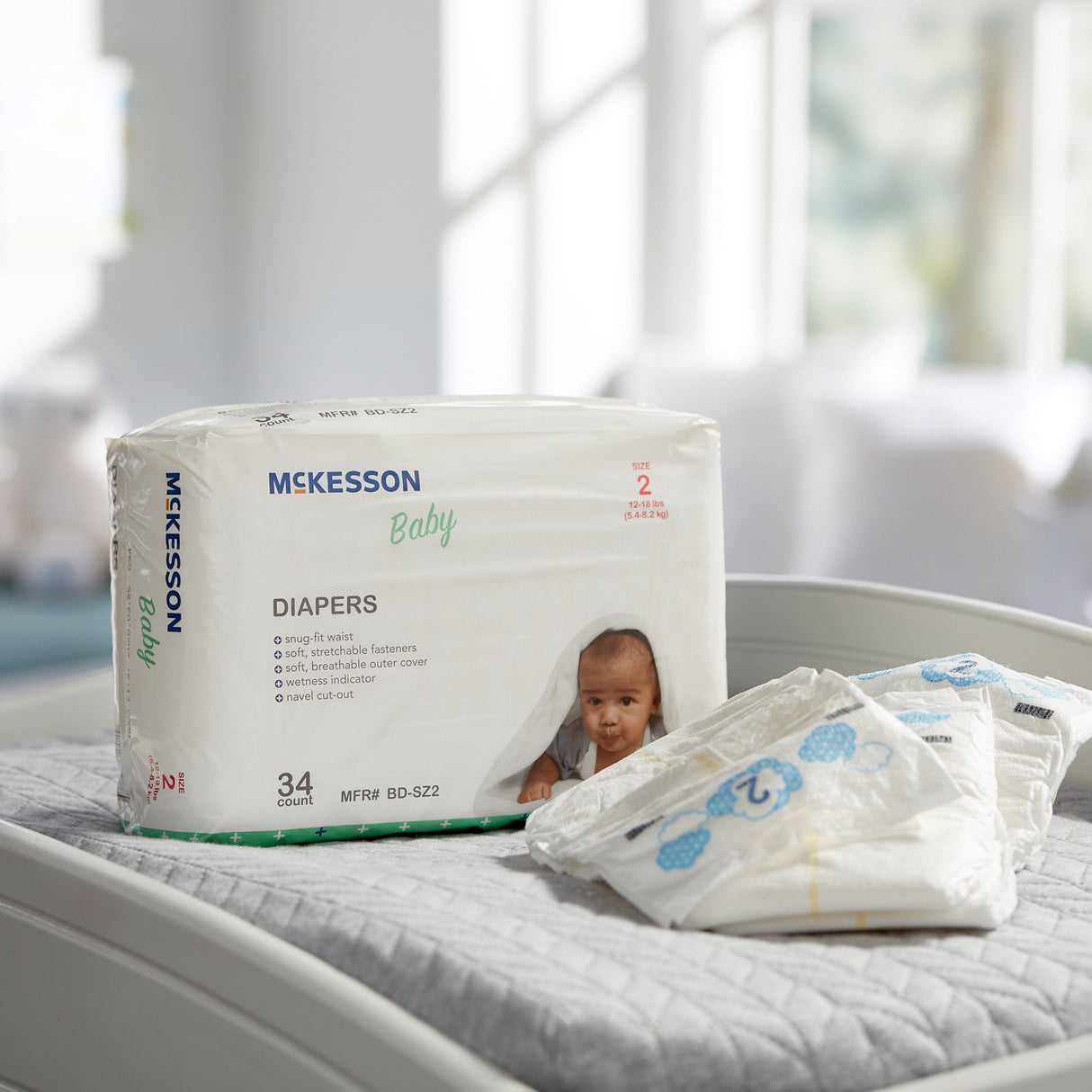 Unisex Baby Diaper McKesson Size 2 Disposable Heavy Absorbency - BeHope