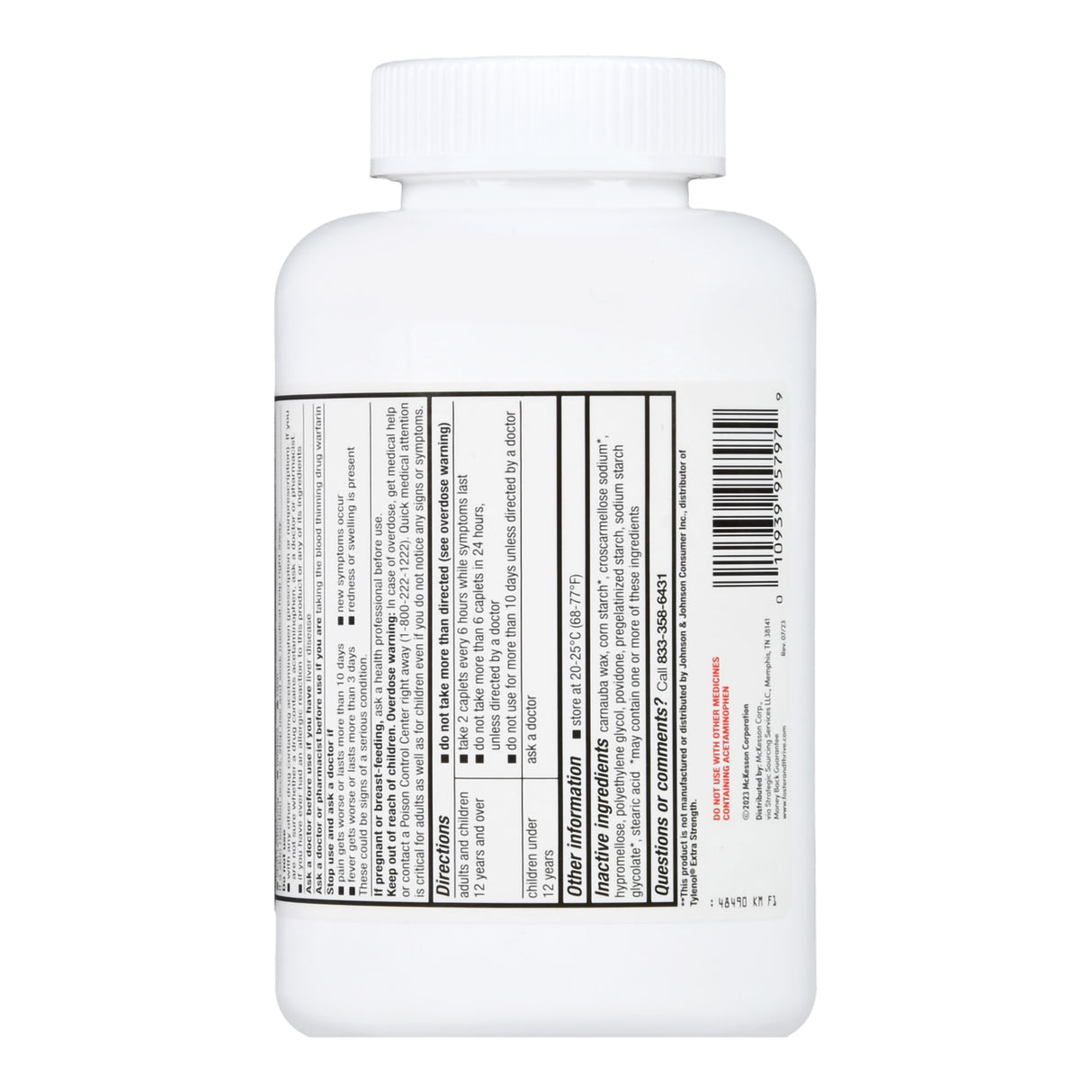 Pain Relief Foster & Thrive™ 500 mg Strength Acetaminophen Caplet 500 per Bottle - BeHope